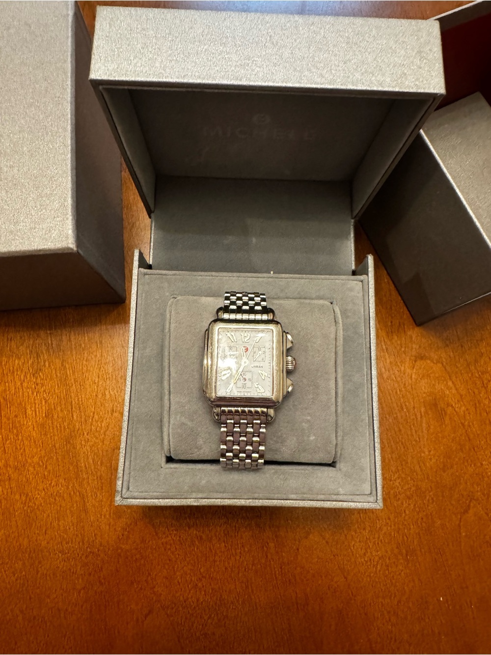 Michele Silver Stainless Steel Women’s Chronograph Watch 18 mm